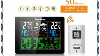 EXCELVAN - Estación meteorológica inalámbrica (Indoor/Outdoor con pronóstico de temperatura