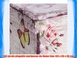 Puff-arcón plegable mariposas de Home Line (36 x 36 x 36 cm)