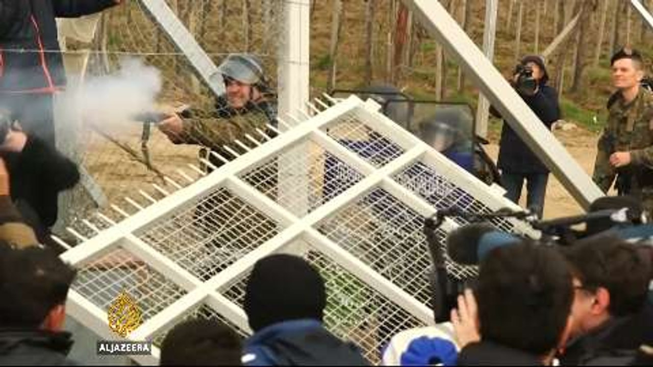 Macedonia police fire tear gas, stun grenades a...