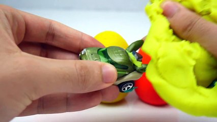 Video herunterladen: NEW Play-Doh SURPRISE EGGS Hot Wheels Car PEPPA PIG HULK Disney Frozen Anna MCQUEEN CARS TOYS Eggs