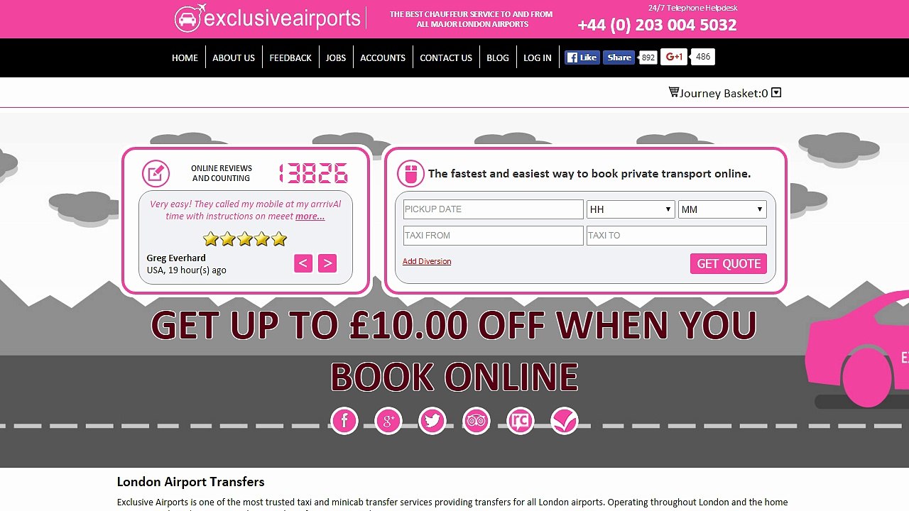 Taxi To and From Heathrow Airport - Up to £10.00 Discount - Meet & Greet