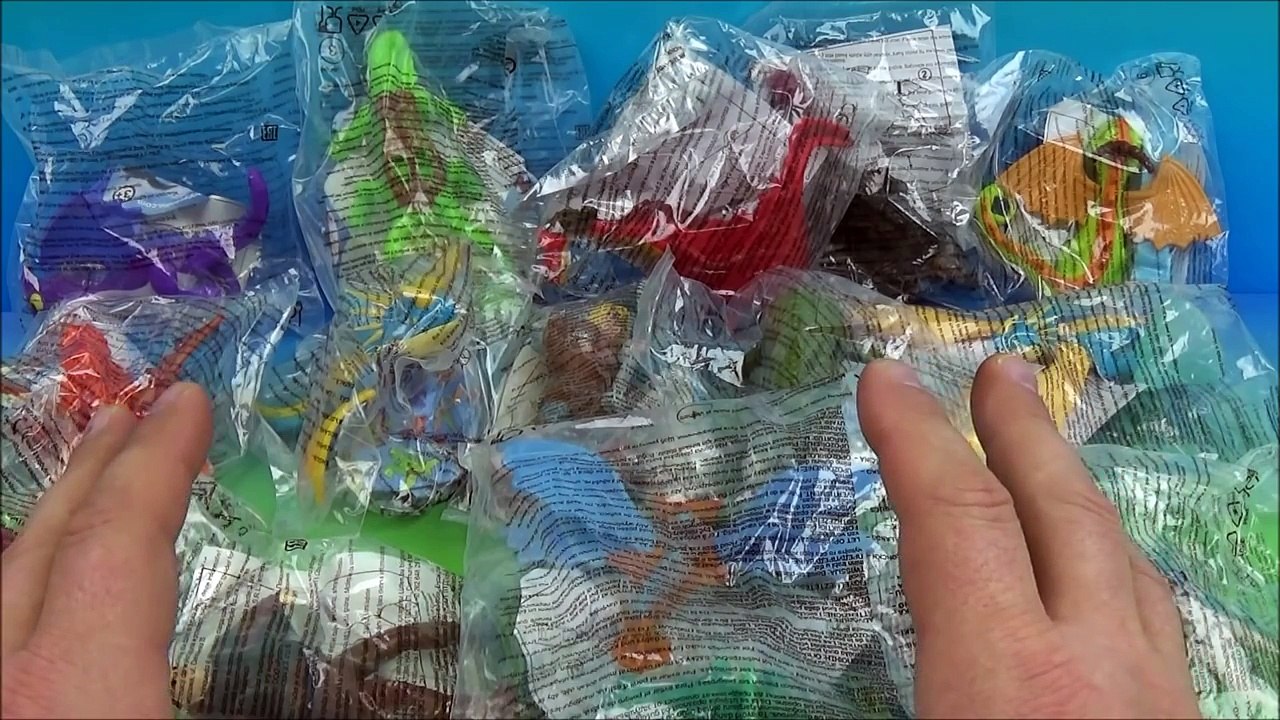 2014 HOW TO TRAIN YOUR DRAGON 2 SET OF 14 McDONALDS HAPPY MEAL MOVIE TOYS VIDEO REVIEW