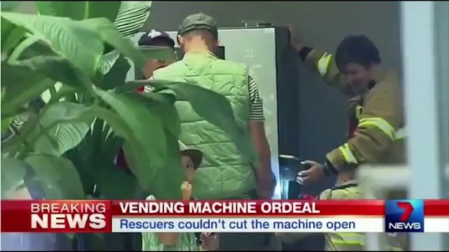 Boy gets stuck in first vending machine he’s ever seen
