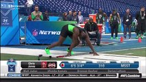 Chris Jones Defensive Lineman Crashes Out Of NFL Combine 40-Yard Dash Due To Dick Falling Out