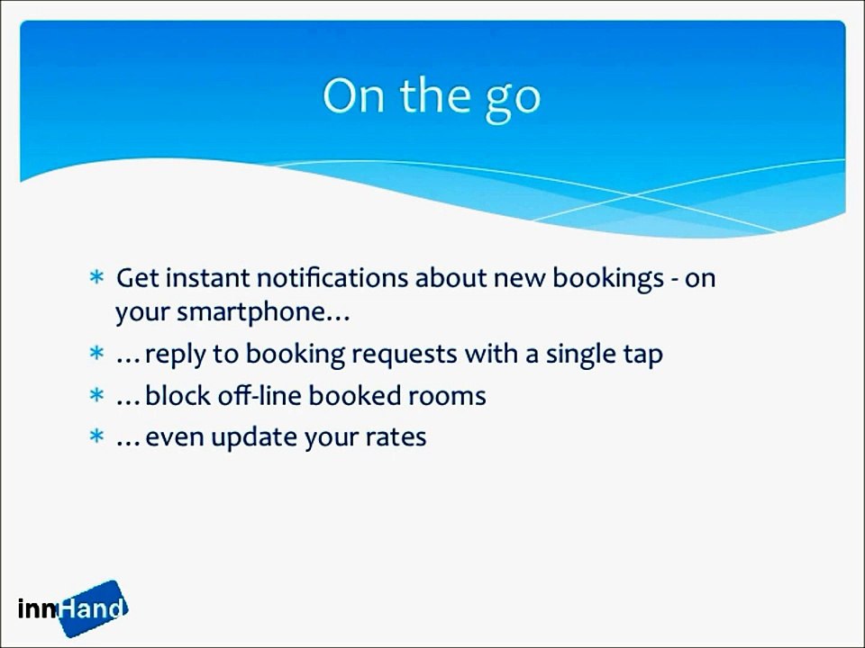 innHand Mobile Reservation System - Features presentation