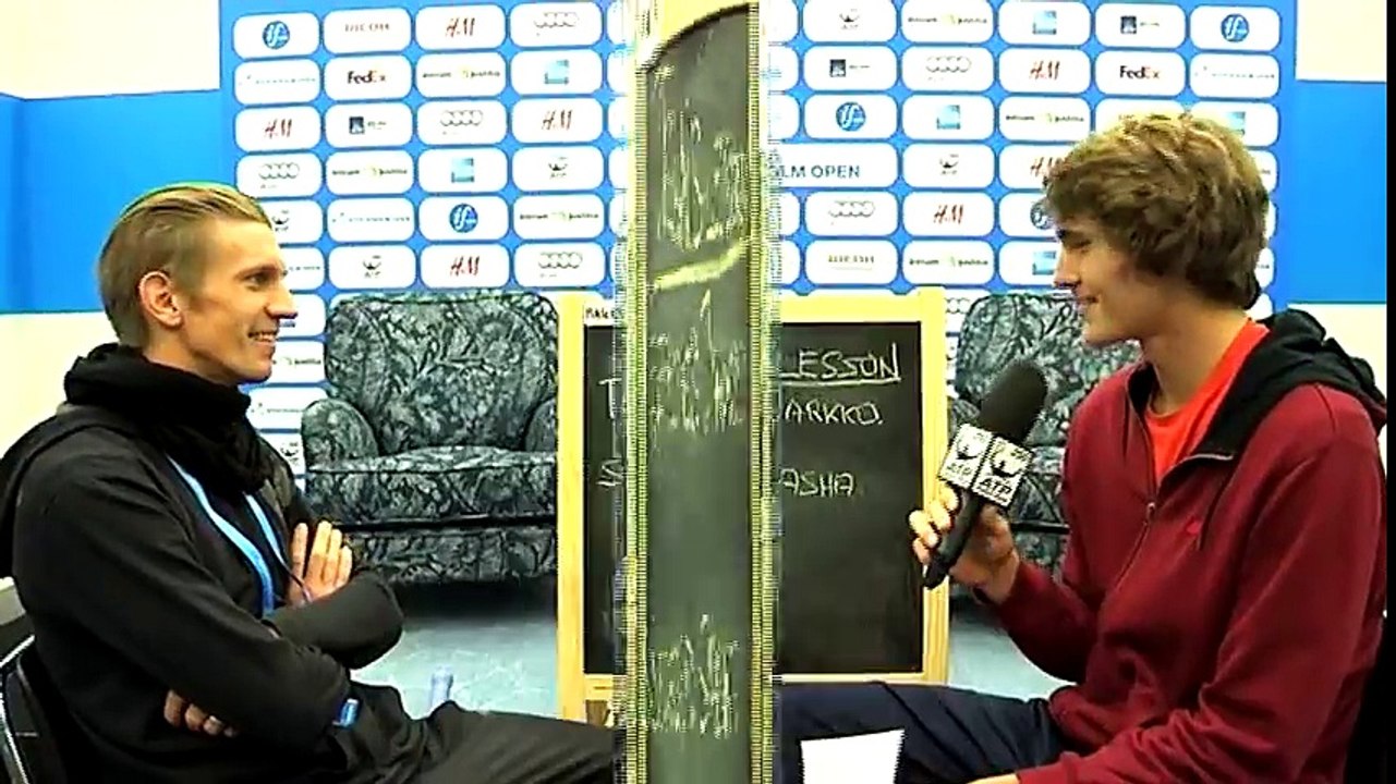 Nieminen Teaches Zverev About ATP World Tour Stockholm 2015