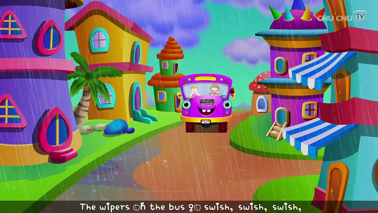 Wheels on the Bus Go Round and Round Rhyme - Popular Nursery Rhymes and Songs for Children