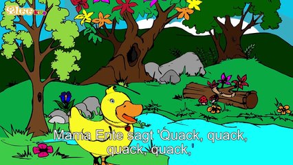 Fünf kleine Enten Sing mit (Karaoke Version) mit Text am Bildschirm Yleekids Deutsch