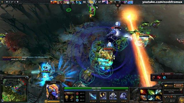12 slotted Dendi Tinker with stash Dota 2