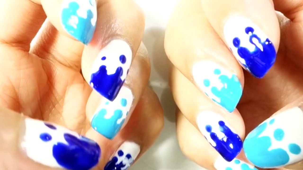DIY指甲彩繪教學 - 天空在下雨指尖也在滴小雨嗎?❤