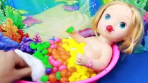 CANDY SURPRISE BATH Rainbow BABY ALIVE Bath Jelly Beans Candy Rainbow Learn Spelling Colors Toys