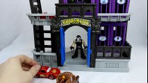 Disney Pixars Cars Lightning McQueen & Mater visit Imaginex Gotham City Jail Batman Saves them!