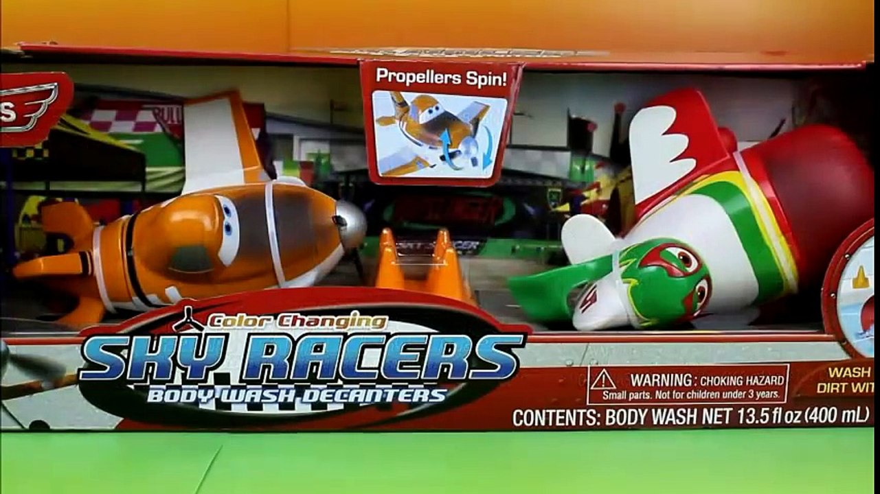 Disney Planes Color Changing Sky Racers Body Wash Decanters Dusty Crophopper & El Chupacabra