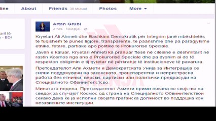 Ahmeti ftohet ne Prokurorine Speciale