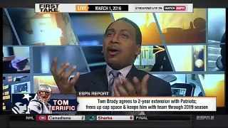 ESPN FIRST TAKE (3/1/2016): TOM BRADY ON TWO-YEAR CONTRACT EXTENSION (FULL HD)