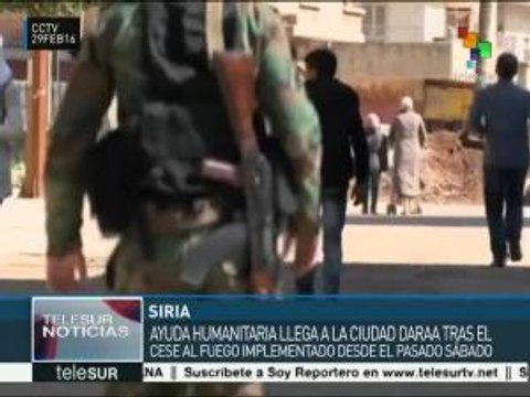 Siria: ayuda humanitaria llega a la ciudad de Daraa