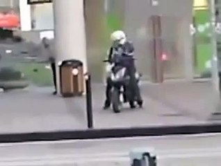 Bank Robbery - Epic Getaway Vehicle Fail Caught On Camera =)