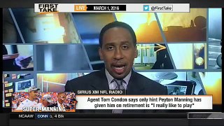 ESPN FIRST TAKE (3/1/2016): PEYTON MANNING'S AGENT SAYS HE'S IN THE DARK ON RETIREMENT DECISION (FULL HD)