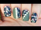 Nail Art Tutorial: Easy Camo Mix & Match with Studs (no tools required!)