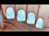 Nail Art Tutorial: White & Gold Gradient   Snowflakes