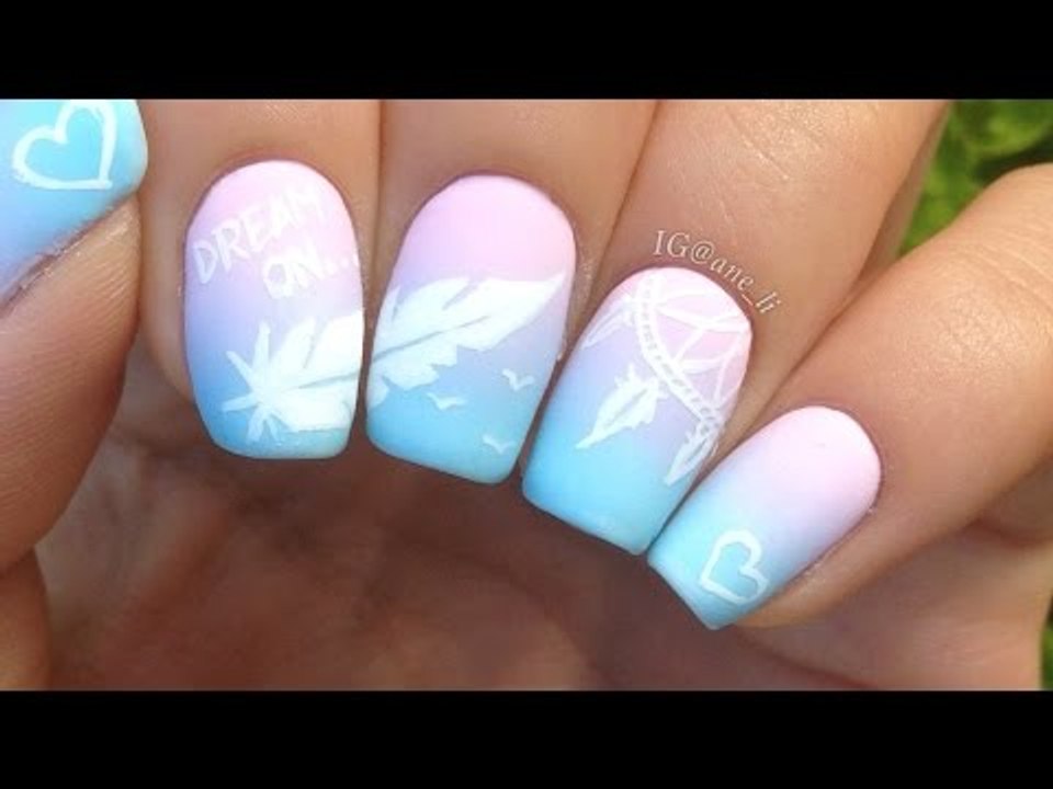 Dreamcatcher and Feather Nail Art