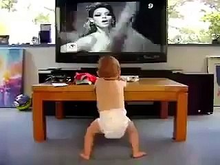 cute child copy dance of tv