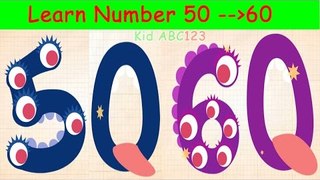 123 Number Learning for Kids - Counting 50 to 60