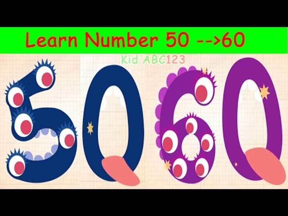 123 Number Learning for Kids - Counting 50 to 60
