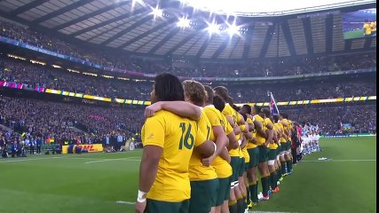 Australia's rousing National Anthem before Argentina semi-final