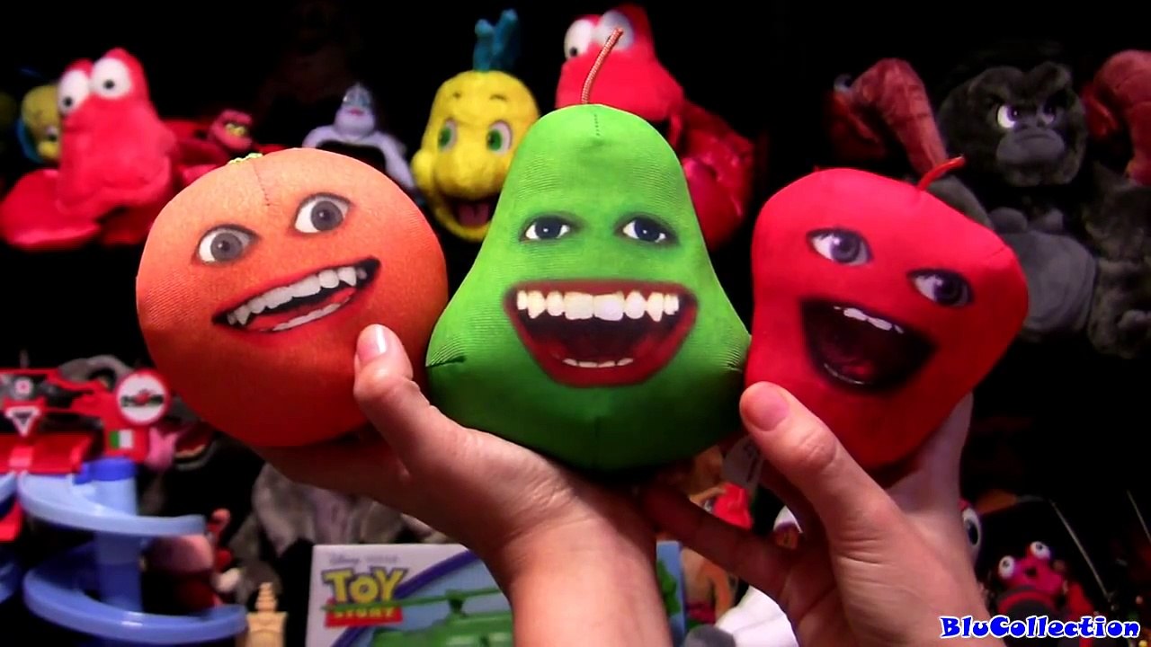 Annoying Orange, Midget Apple and Pear talking toys plush from youtube
