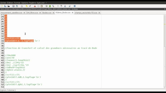 Comment construire les diagrammes de Bode avec scilab / How to draw Bode plots with scilab (Matlab Octave ou autre)