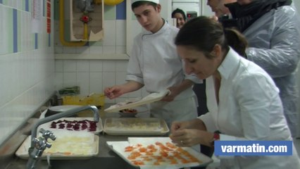 Anne Sophie Pic, chez elle au lycée hôtelier de Toulon