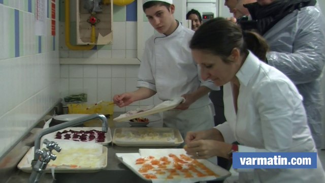 Anne Sophie Pic, chez elle au lycée hôtelier de Toulon