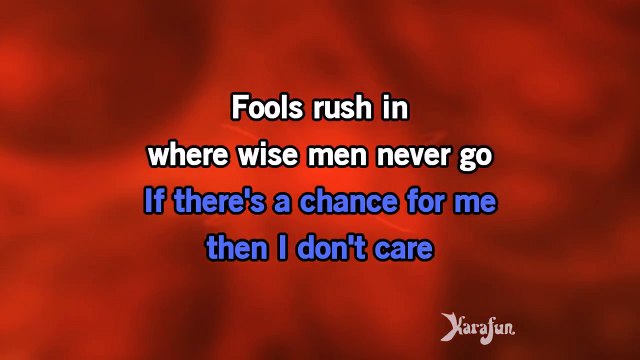 Karaoke Fools Rush In - Ricky Nelson *