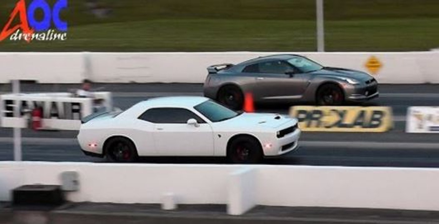 ★ Dodge Challenger Hellcat VS Nissan Skyline GTR R35 SANAIR DRAG ★