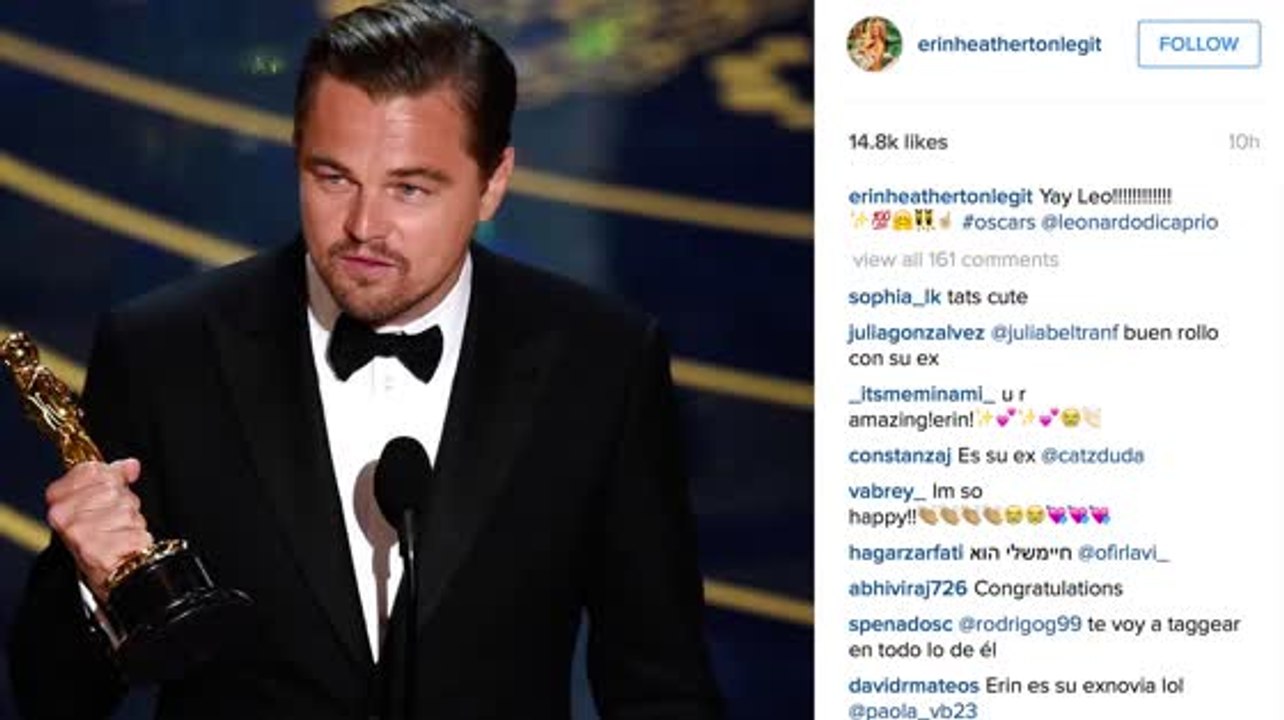 Leonardo DiCaprios Ex Erin Heatherton feiert seinen Oscar