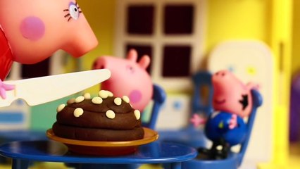 Свинка Пеппа. Мультик с игрушками. Джордж объелся шоколадного торта. Peppa Pig.