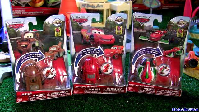 Disney Pixar CARS Hatch n Heroes SURPRISE Eggs Mater Lightning McQueen Francesco Transforming Toys