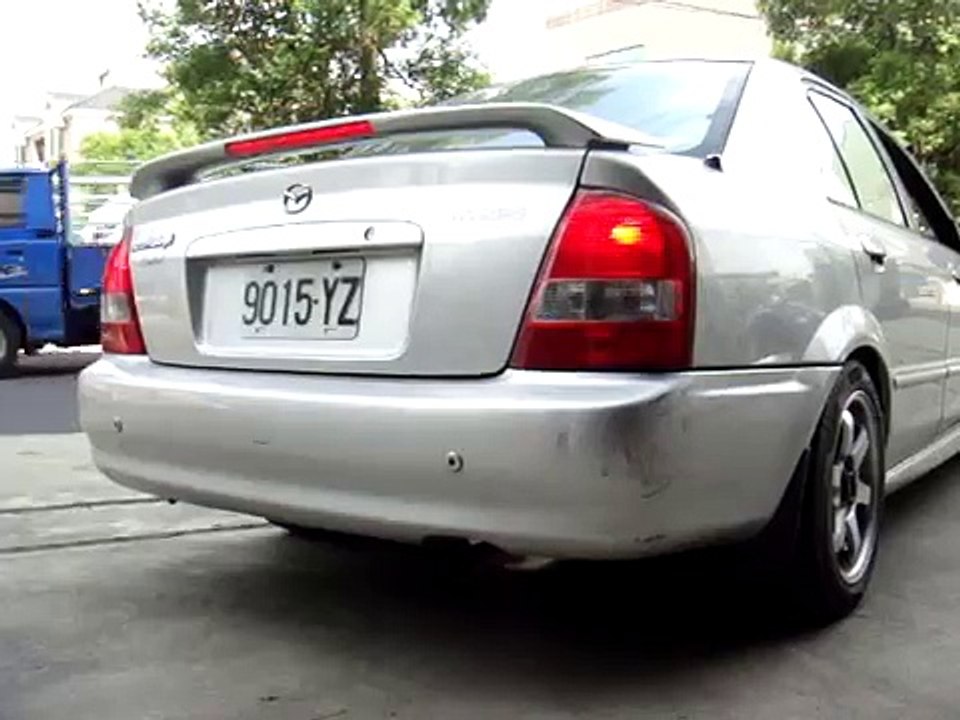 JS排氣管150607~馬自達 MAZDA 323 2.0改頭段+直通觸媒段+中段+76半直通尾段排氣管 (聲音檔)