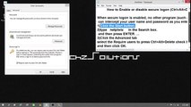 Enable or disable secure logon Ctrl Alt Delete Windows