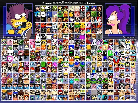 MUGEN 20th century fox brawl: homer simpson & bartman vs bender & leela
