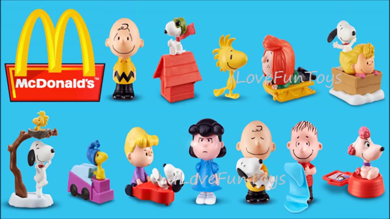 Charlie Brown & Snoopy Bobble 2015 Mcdonalds The Peanuts Movie #11 Complete Set 12 Happy Meal Toys