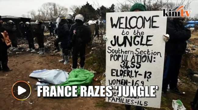 Migrants watch as makeshift homes destroyed in France
