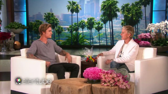 Ellen Degeneres says Happy Birthday to Justin Bieber