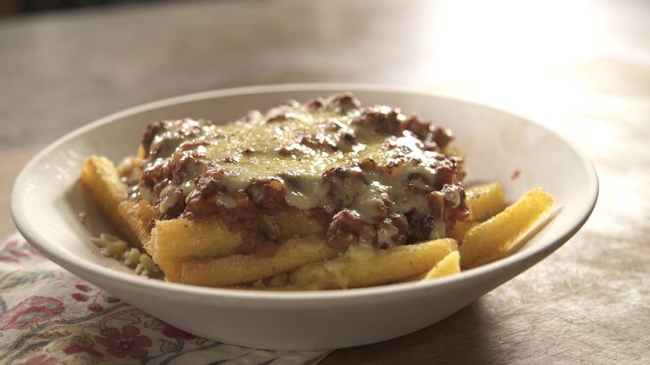 Chili Cheese Polenta Fries - Recipes