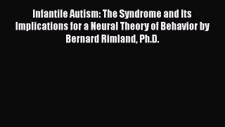 [PDF] Infantile Autism: The Syndrome and Its Implications for a Neural Theory of Behavior by