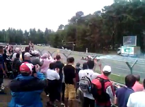 KCC 24h Le Mans 2010 - Aston Martin LMP1 on fire at Arnage corner