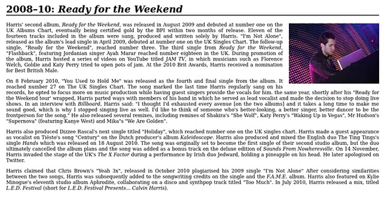 2008 10 Ready for the Weekend Calvin Harris 1 (1024p FULL HD)