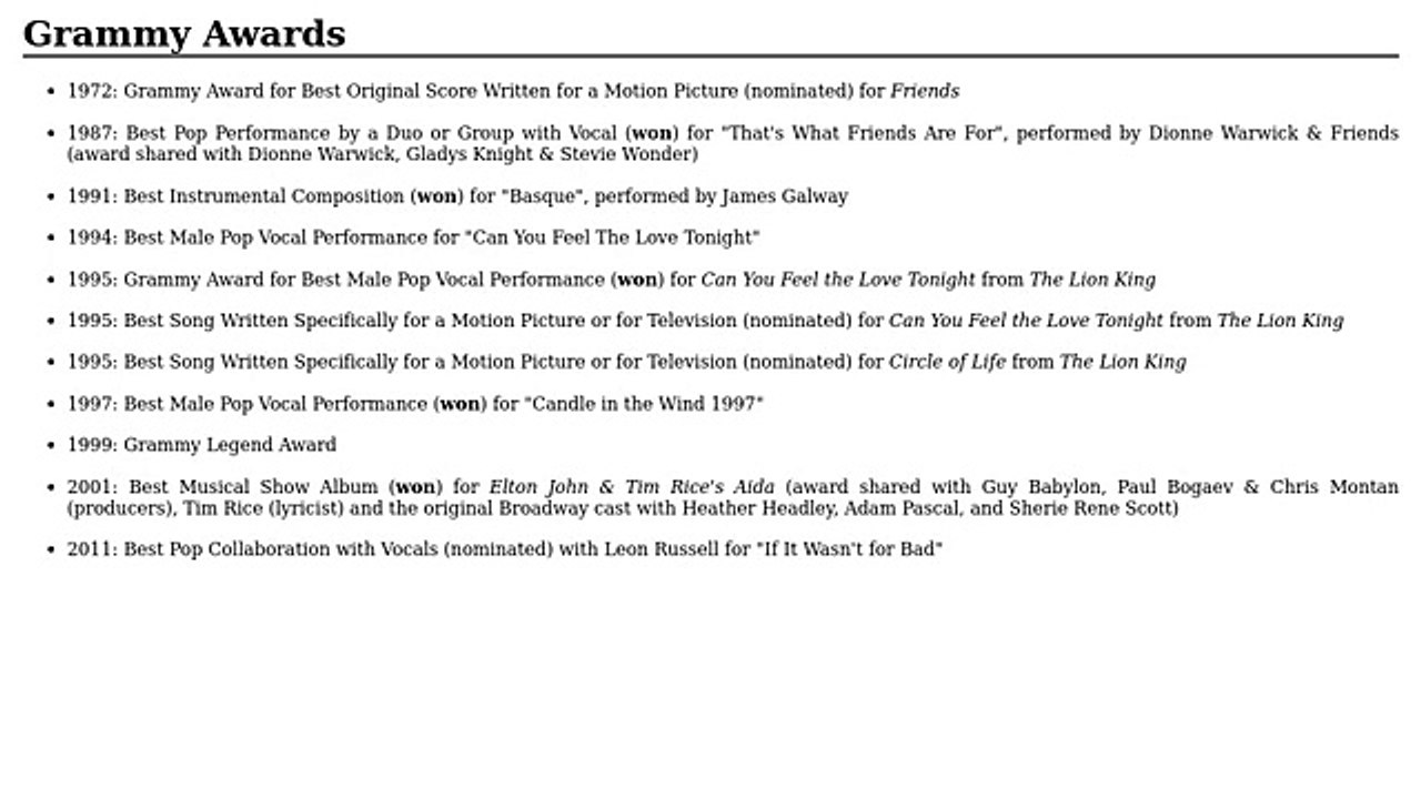 Grammy Awards Elton John 1 (1024p FULL HD)