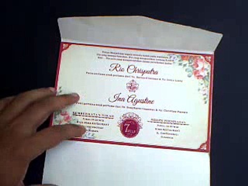 Contoh MODEL UNDANGAN PERNIKAHAN ONE CARD ELEGANT 2016